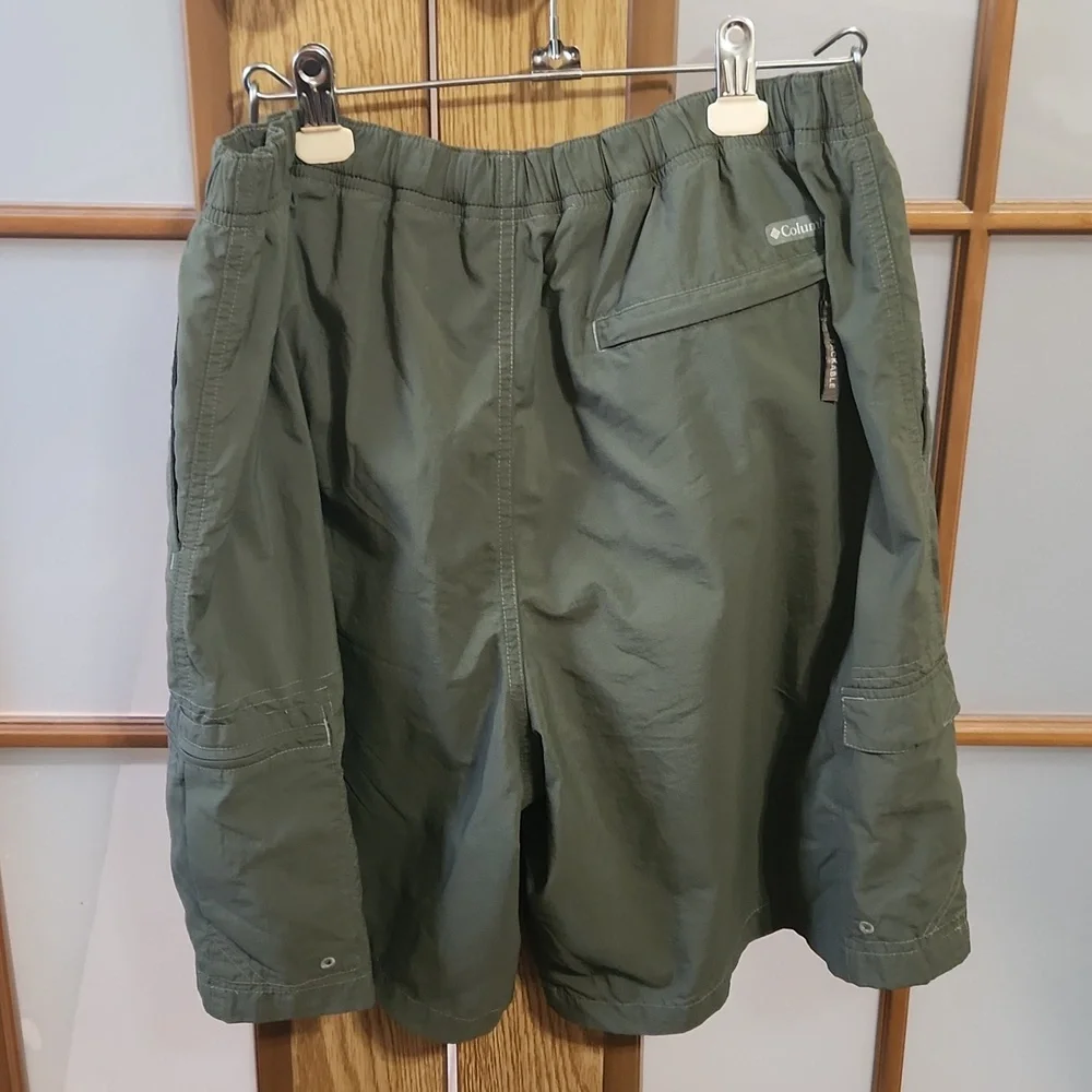 Columbia Packable Nylon Hiking Fishing Swimshorts Olive Green Size Xl